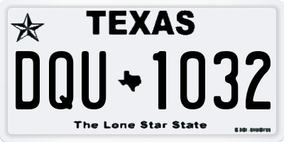 TX license plate DQU1032