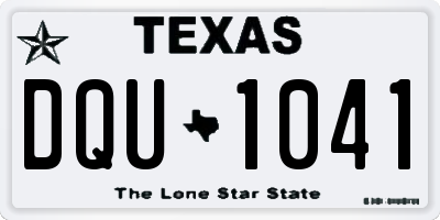 TX license plate DQU1041