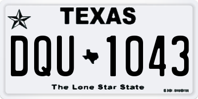 TX license plate DQU1043