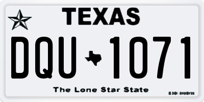 TX license plate DQU1071