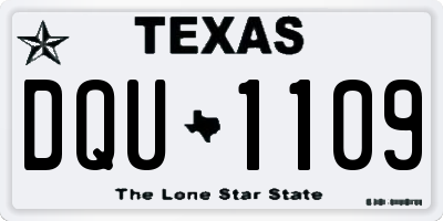 TX license plate DQU1109