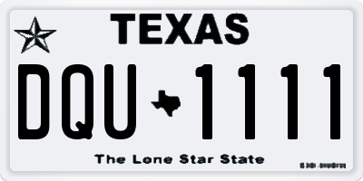 TX license plate DQU1111