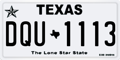 TX license plate DQU1113