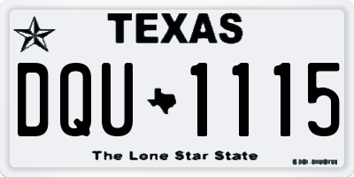 TX license plate DQU1115