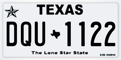 TX license plate DQU1122