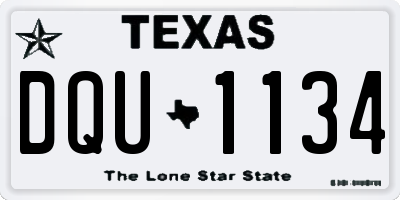 TX license plate DQU1134