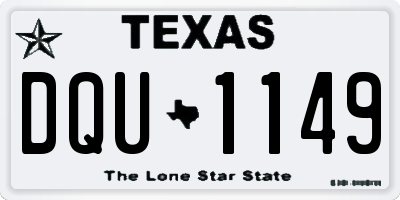 TX license plate DQU1149