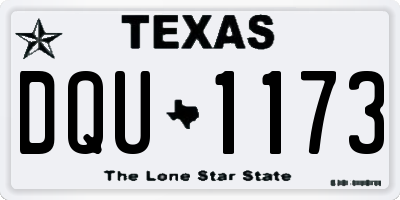 TX license plate DQU1173