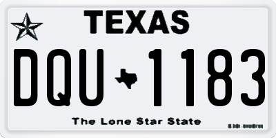 TX license plate DQU1183