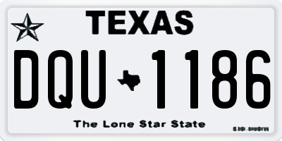TX license plate DQU1186