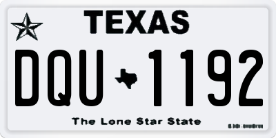 TX license plate DQU1192