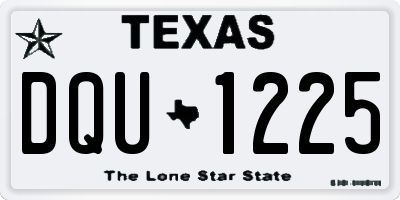 TX license plate DQU1225