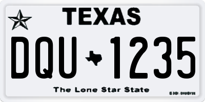TX license plate DQU1235