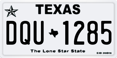 TX license plate DQU1285