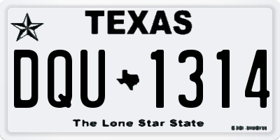 TX license plate DQU1314