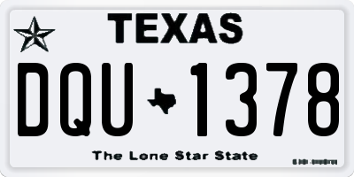 TX license plate DQU1378