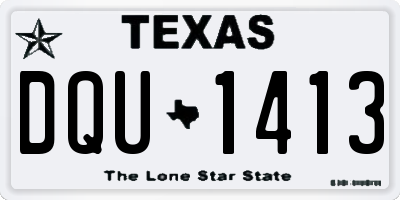 TX license plate DQU1413