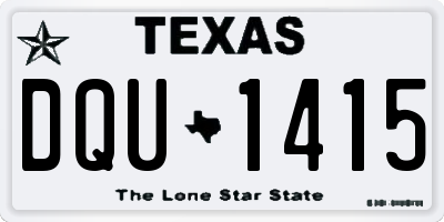 TX license plate DQU1415