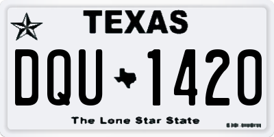 TX license plate DQU1420