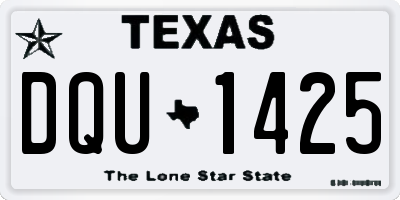 TX license plate DQU1425