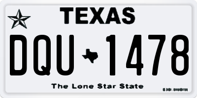 TX license plate DQU1478