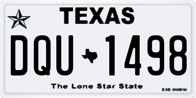 TX license plate DQU1498