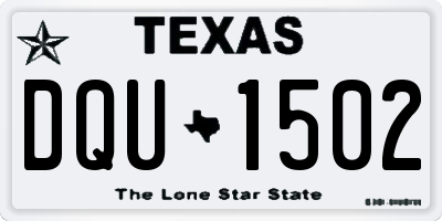 TX license plate DQU1502