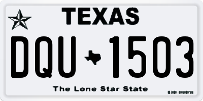 TX license plate DQU1503
