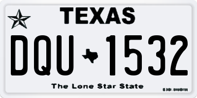 TX license plate DQU1532