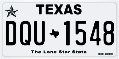 TX license plate DQU1548