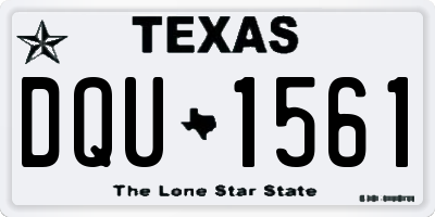 TX license plate DQU1561