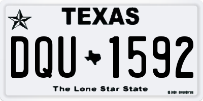 TX license plate DQU1592