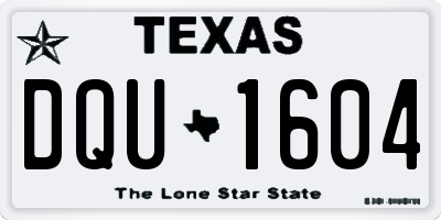 TX license plate DQU1604