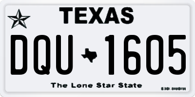 TX license plate DQU1605