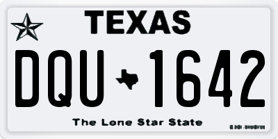 TX license plate DQU1642