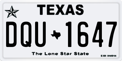 TX license plate DQU1647