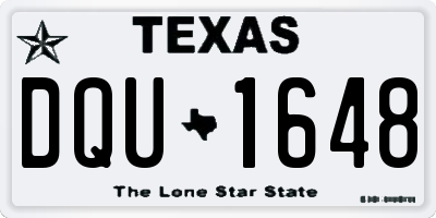 TX license plate DQU1648