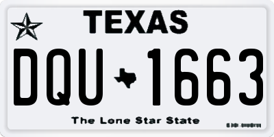 TX license plate DQU1663