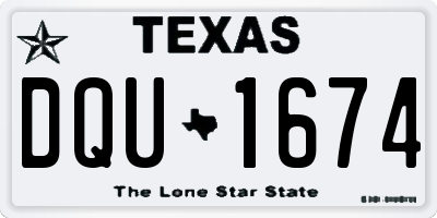 TX license plate DQU1674