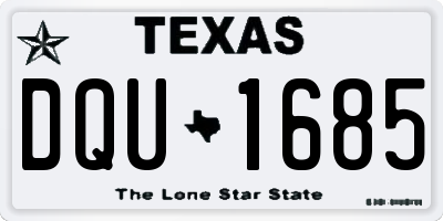 TX license plate DQU1685