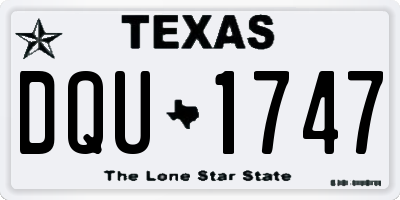 TX license plate DQU1747