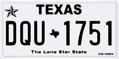 TX license plate DQU1751