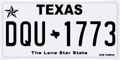 TX license plate DQU1773