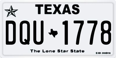 TX license plate DQU1778