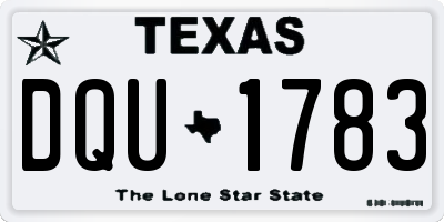 TX license plate DQU1783