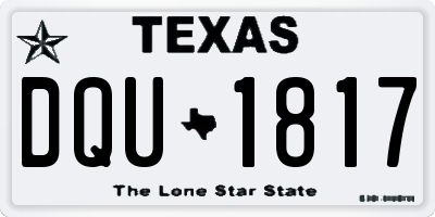 TX license plate DQU1817