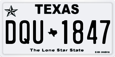 TX license plate DQU1847