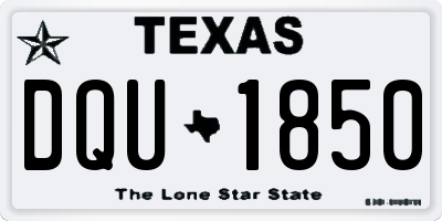TX license plate DQU1850