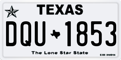TX license plate DQU1853