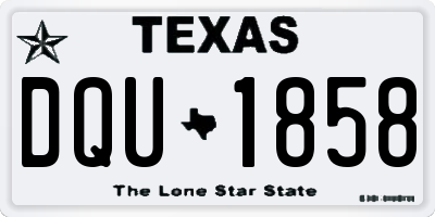 TX license plate DQU1858